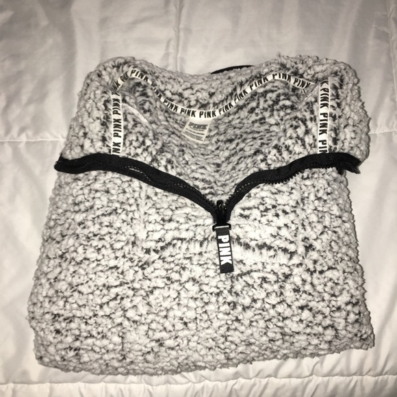 PINK Victoria's Secret Sweaters - sherpa half-zip